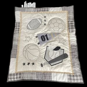 Peanutshell Baby Boy Crib Comforter Sports Nursery Blanket Neutral Color Balls